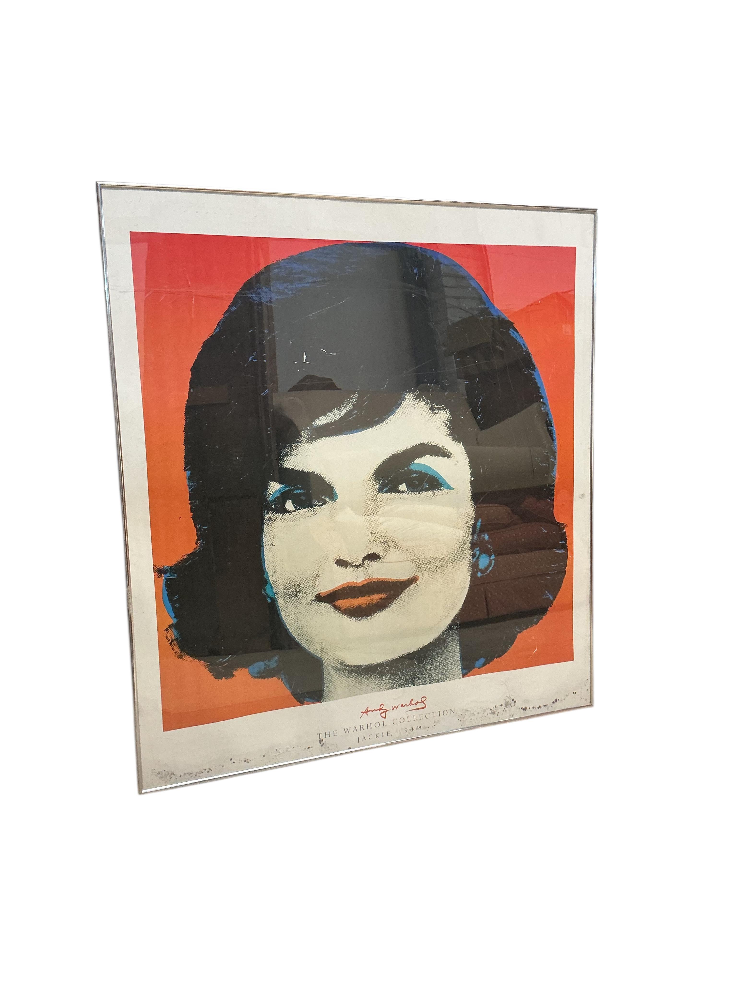 A large Andy Warhol print, Jackie Kennedy, 102cm x 110cm